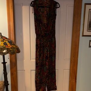 EARTHBOUND Black Multicolor Paisley Sleeveless Jumpsuit